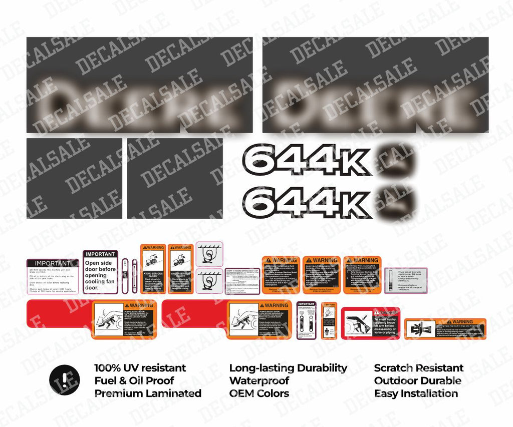 Decal Set for John Deere 644K Hybrid Loader Vinyl Sticker