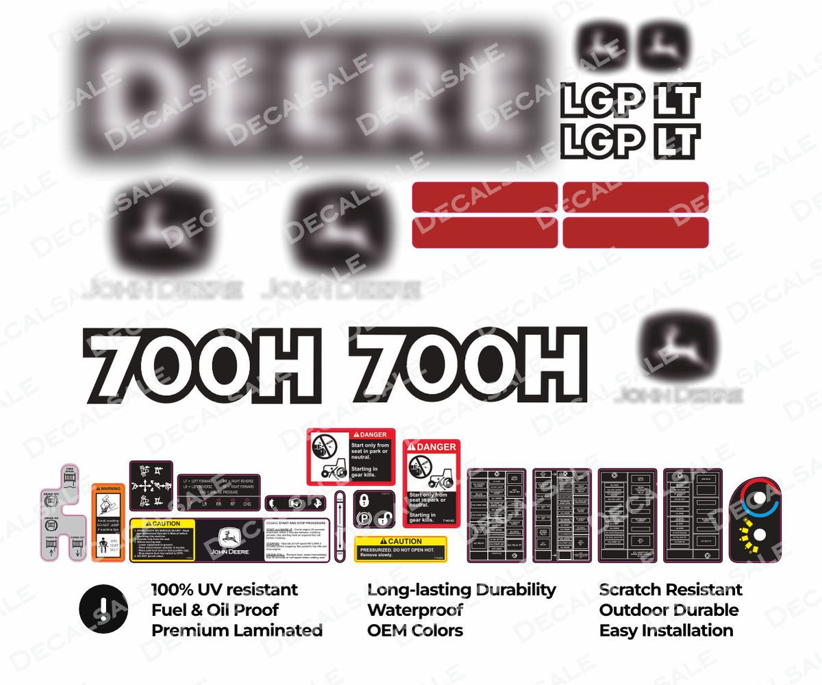 Decal Set for John Deere 700H Crawler Dozer Vinyl Sticker