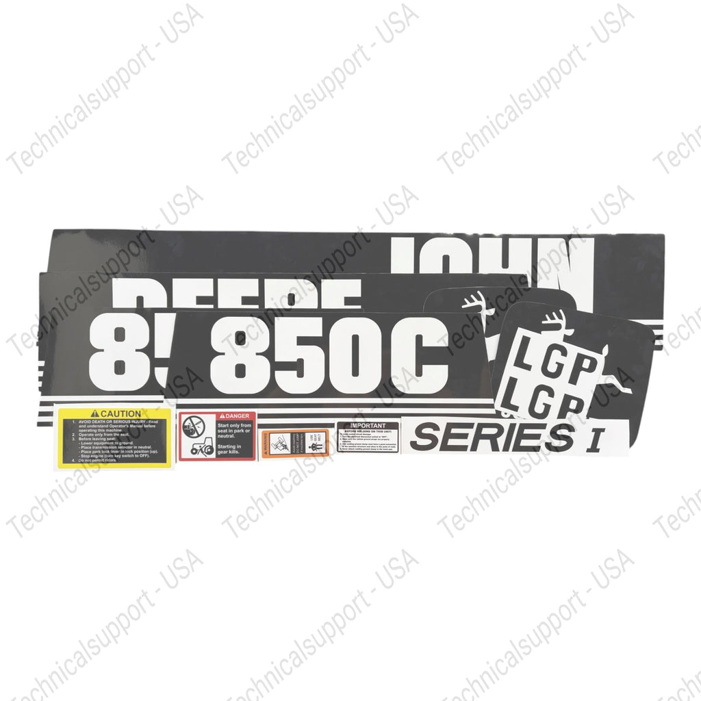Laminated External Decal Set for John Deere 850C LT Bulldozer Vinyl Label Sticker