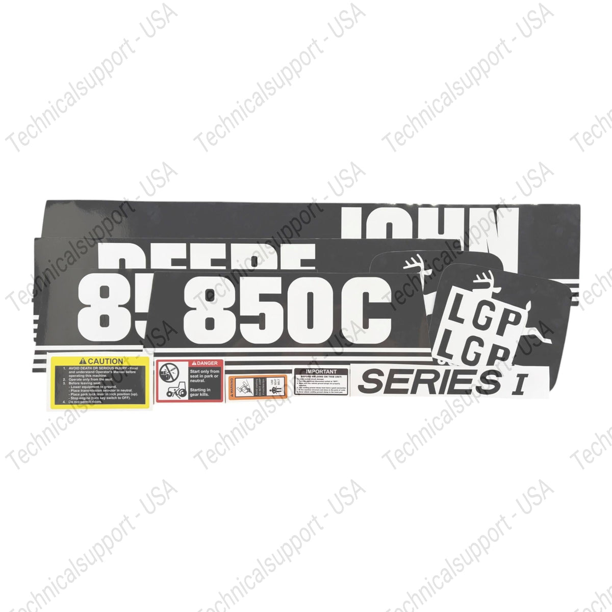 Laminated External Decal Set for John Deere 850C LT Bulldozer Vinyl Label Sticker