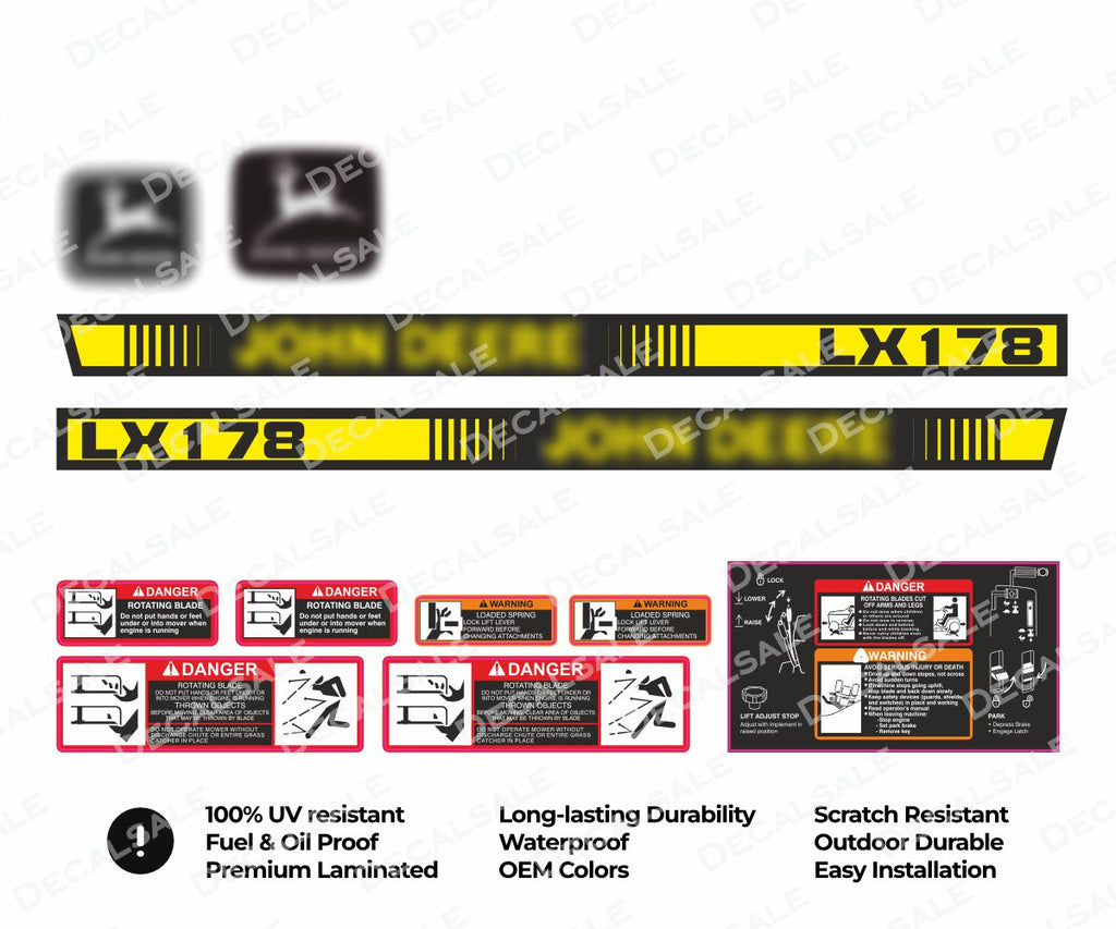 LX178 tractor decal kit for John Deere
