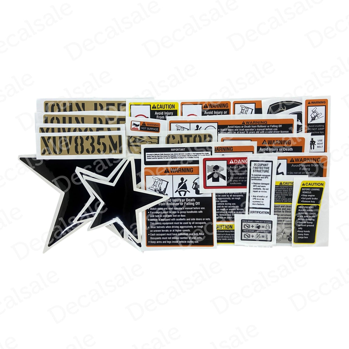 XUV835M Brown Gator Heavy Duty 4 Layer Laminated Decal Kit for John Deere