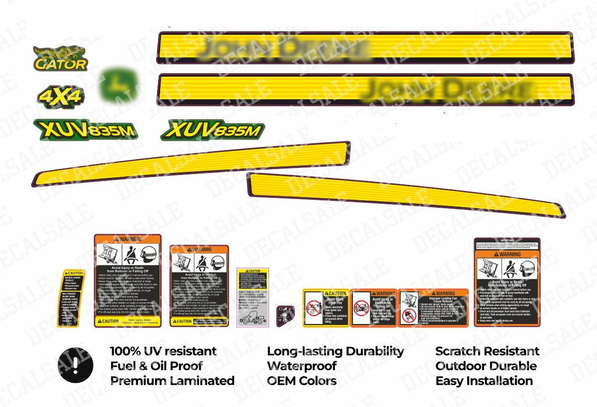 XUV835M Gator Laminated Decal Kit for John Deere