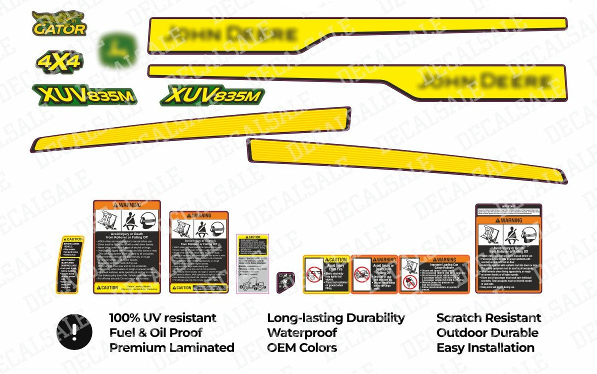 XUV835M Gator Laminated Decal Kit for John Deere