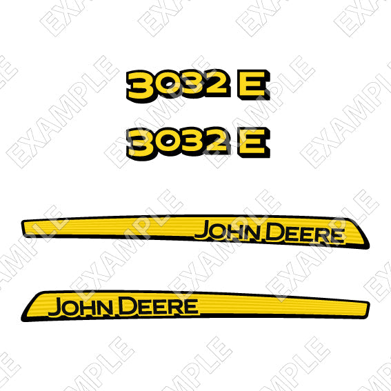 New Laminated Decal Set for John Deere 3032E Tractor Hood Vinyl New Sticker Kit