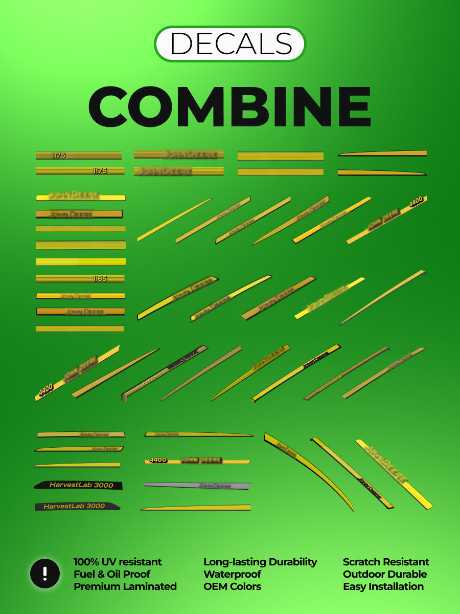 Combine S650 Decal Set for John Deere 4-Layer Vinyl