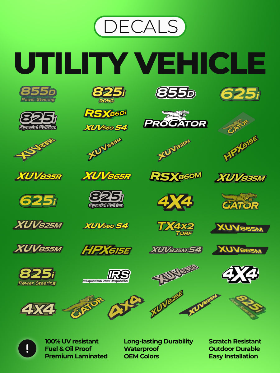 Gator XUV825E Decal Kit for John Deere Heavy Duty